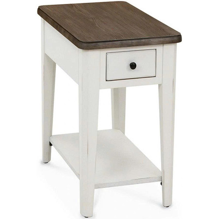 P2728 Collection 03 : Bộ 2 Bàn Trang Trí - Màu Trắng + Nâu